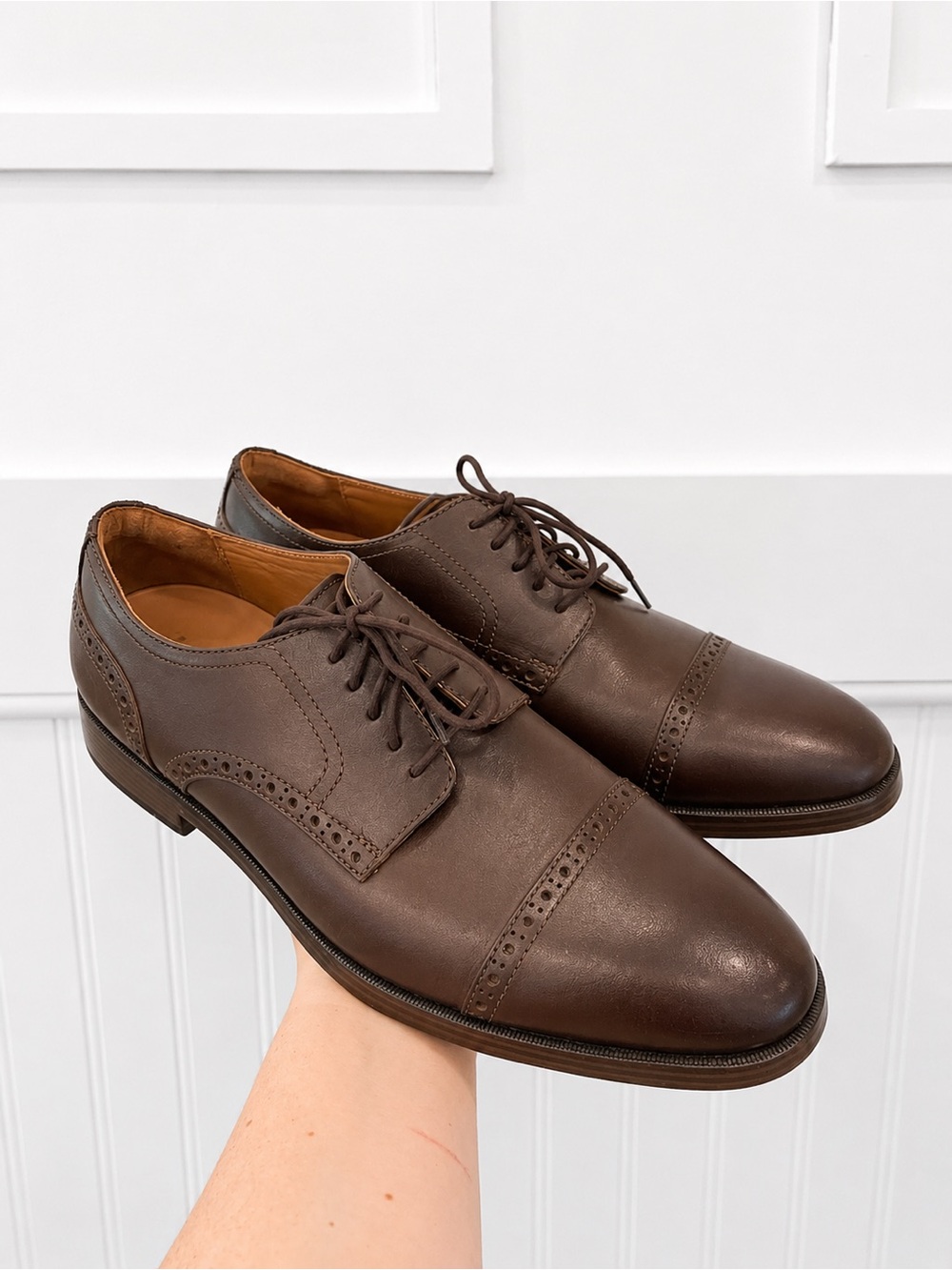 Cole Haan Brown Cap-Toe Brogue Derby Oxfords